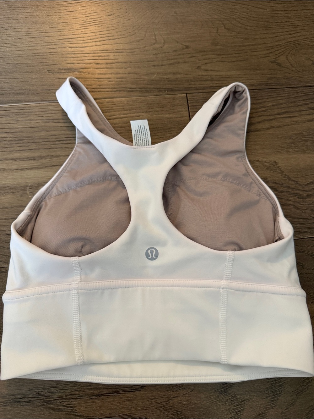 lululemon athletica White with light descoloration Racerback Sports Bra